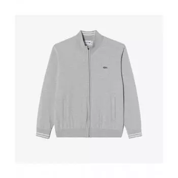LacoSte Men S High Neck Zip Up Sweater [melange Gray] 003
