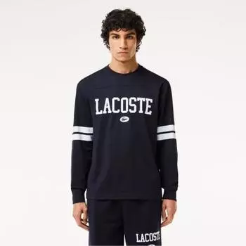 LacoSTe Men S LeTTering Tipping MaTch Long Sleeve T ShirT [navy] 003