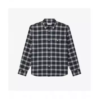 LacoSte Men S Medium Check Cotton Twill Shirt [dark Blue] 040