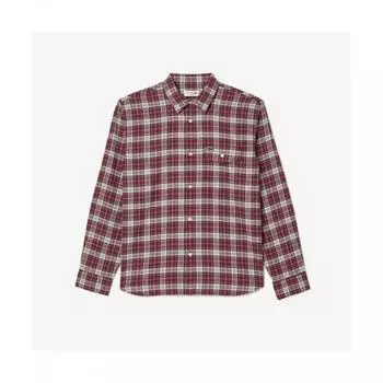 LacoSte Men S Medium Check Cotton Twill Shirt [red] 040