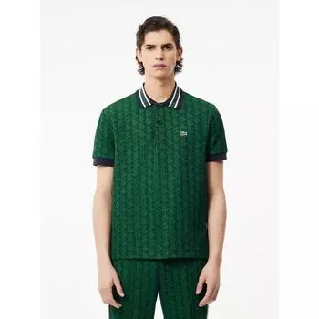 Lacoste Мужское поло из жаккарда с монограммой DH1417 54G IQ0 Q2NDH1417 54GIQ0 003