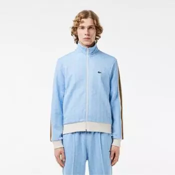 LacoSte Men S Monogram Jacquard Track Jacket [light Blue] 004