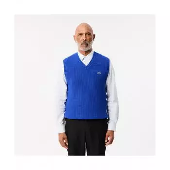 LacoSte Men S Rib tiSSue V Neck VeSt [royal Blue] 003