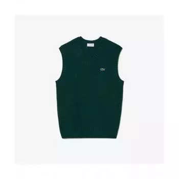 LacoSte Men S Rib tiSSue V Neck VeSt [deep Green] 003