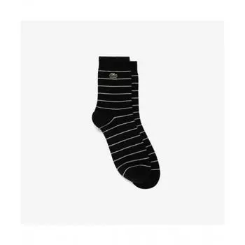 LacoSte Men S Stripe Middle SockS [black] 0TU