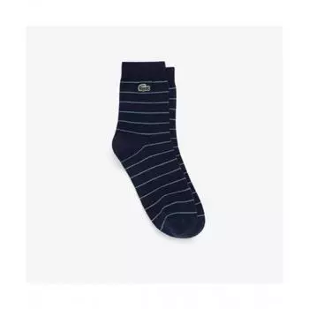 LacoSte Men S Stripe Middle SockS [navy] 0TU