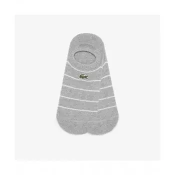 LacoSte Men S Stripe No Show SockS [melange Gray] 0TU