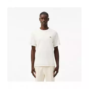LACOSTE Мужская двухсторонняя футболка с коротким рукавом из пике [Off White]