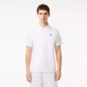 LACOSTE Мужская функциональная футболка-поло с короткими рукавами реглан [белый]
