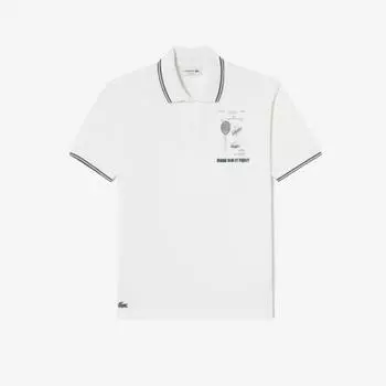 LACOSTE Мужская футболка-поло RENE DID IT FIRST [Off White]