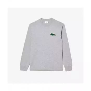 Lacoste Мужская футболка с круглым вырезом и длинным рукавом Holiday [меланжевый серый] 004