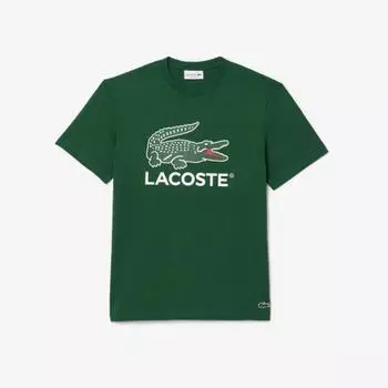LACOSTE Мужская футболка с рисунком Big Croc [Зеленый]