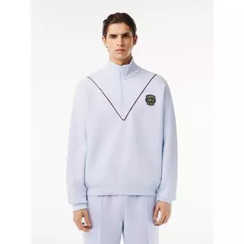 Lacoste Мужская футболка с шевронным узором и высоким воротом, застегивающаяся на молнию до середины бедра SH7386 54G J2G Q2NSH7386 54GJ2G 004