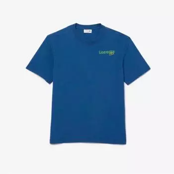 LACOSTE Мужская футболка SUMMER PACK с пигментным принтом [синий]