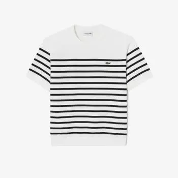 LACOSTE Мужская футболка в полоску Overfit Milano [белая]