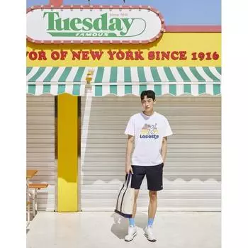 Lacoste Мужская летняя футболка с рисунком Th0784 54g 001 003