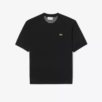 LACOSTE Мужская однотонная футболка Overfit Ottoman [черный]