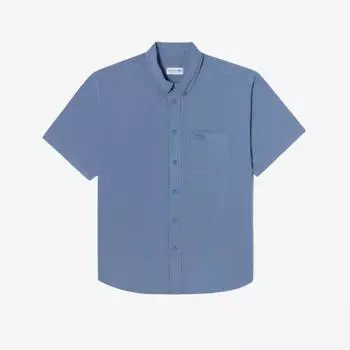 LACOSTE Мужская рубашка из поплина с коротким рукавом SUMMER PACK [Синий] 038