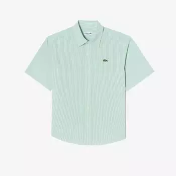 LACOSTE Мужская рубашка из смесового хлопка с коротким рукавом [мятный]