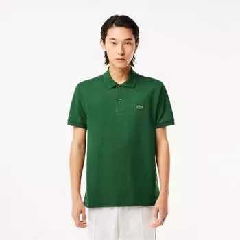 LACOSTE Мужская рубашка-поло классического кроя с короткими рукавами [зеленый] 003