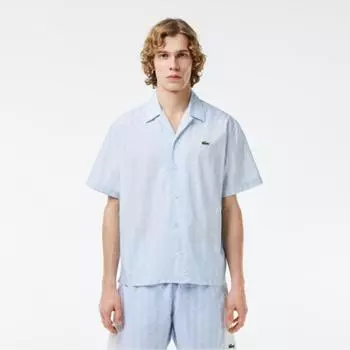 LACOSTE Мужская рубашка с коротким рукавом с логотипом L AOP [синий] 038