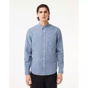 Lacoste Мужская рубашка в клетку из поплина Ch0894 54 г Ir8 044