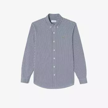 LACOSTE Мужская рубашка в полоску из джерси [Темно-синий]