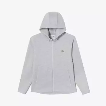 LACOSTE Мужская толстовка с капюшоном на молнии [Серый Меланж]