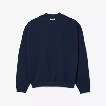 LACOSTE Мужская толстовка с воротником-стойкой и фирменной вышивкой [Темно-синий] 003