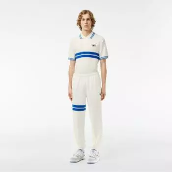 LACOSTE Мужские брюки-джоггеры в полоску с принтом [Off White]