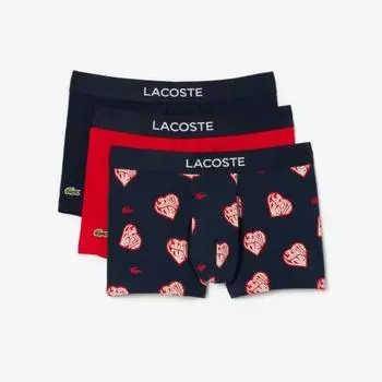 LACOSTE Мужские шорты с контрастным логотипом, 3 шт. [Темно-синий]