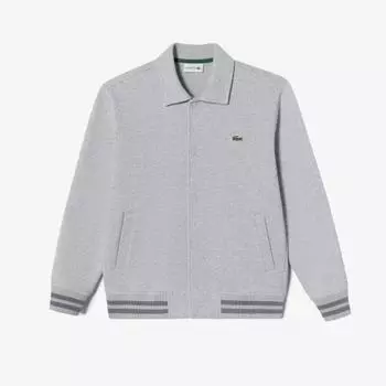 LACOSTE Мужской спортивный джемпер с воротником [Серый Меланж]