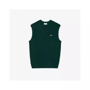LacoSte Мужской жилет из рубчатой ткани с V-образным вырезом Ah3143 54n Yzp 003