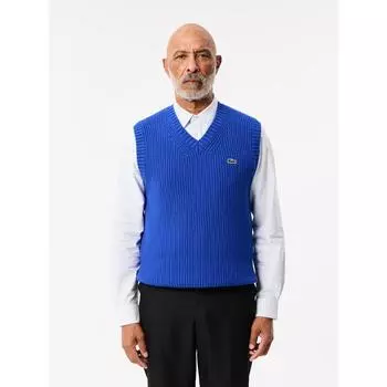 LacoSte Мужской жилет из рубчатой ткани с V-образным вырезом Ah3143 54n Hjm q2nAh3143 54nHjm 003