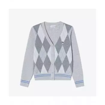 LacoSte Women S basIC Button Y Cardigan [меланжевый серый] 036