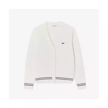 LacoSte Women S baSic Button Y Cardigan [off White] 034
