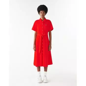 LacoSte Women S Belted Short Sleeve Polo dreSS Ef7923 54g F8m 032