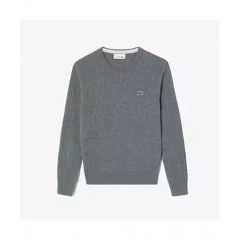 LacoSte Women S Cable Crewneck Sweater [gray] 034