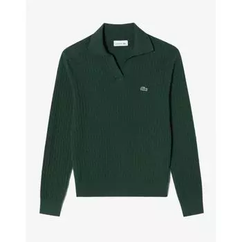 LacoSte Women S Cable Open Collar Sweater Af197e 54n Yzp 034