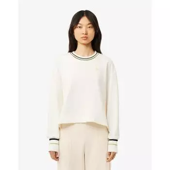 LacoSte Women S Color Tipping Relaxed Fit SweatShirt Sf4124 54n I2l 034
