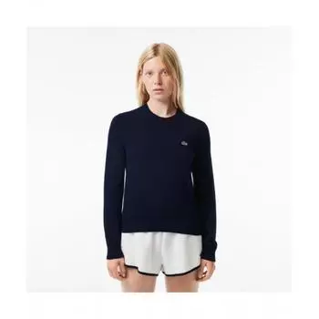 LacoSte Women S Cotton Blend Crewneck Sweater [navy] 034