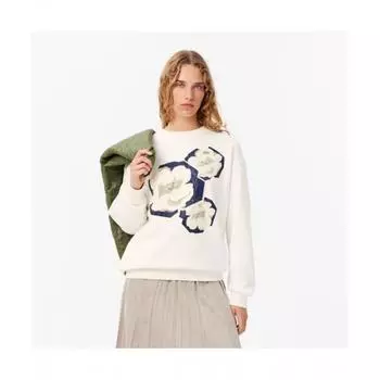 LacoSte Women S Flower Graphic SweatShirt [off White] 034