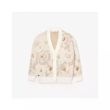 LacoSte Women S Flower Jacquard intarSia Cardigan Af2580 54n Id2 034