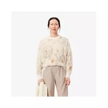 LacoSte Women S Flower Jacquard intarSia Sweater Af2587 54n Id2 034
