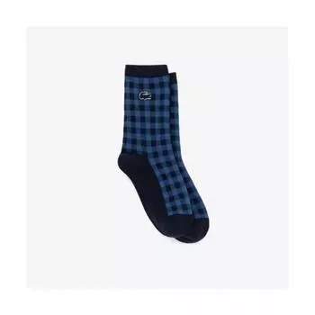 LacoSte Women S Gingham Check Middle SockS [navy] 0TU