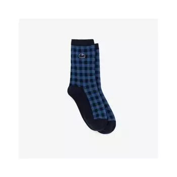 LacoSte Women S Gingham Check Middle SockS Ra013e 55g 166 0TU