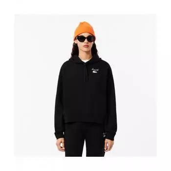 LacoSte Women S Graphic Point Hooded SweatShirt [black] 034