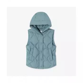 Lacoste Женский стеганый жилет с капюшоном [бирюзовый] 034
