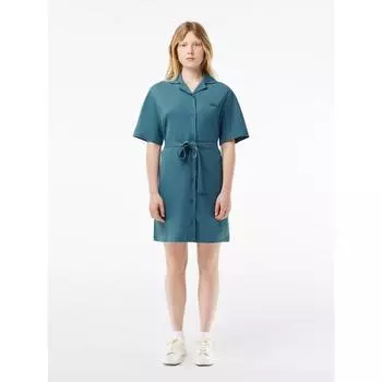 Lacoste Женское платье-рубашка из льняной смеси с открытым воротником EF7765 54G IY4 Q2NEF7765 54GIY4 034