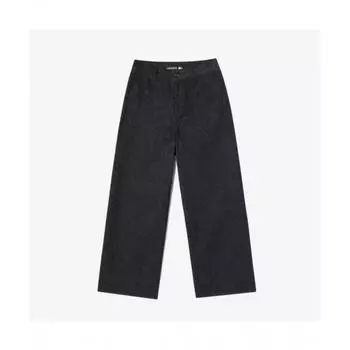 LacoSte Women S Semi Wide Denim Like pantS [black] 034
